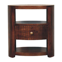 NACHTTISCH mit Wine-Wood-Oak-Finish, 1 Schublade, 2 offene Ablagen, rustikales Braun - Braun, Holz (50/55/35cm) - Artisan Furniture