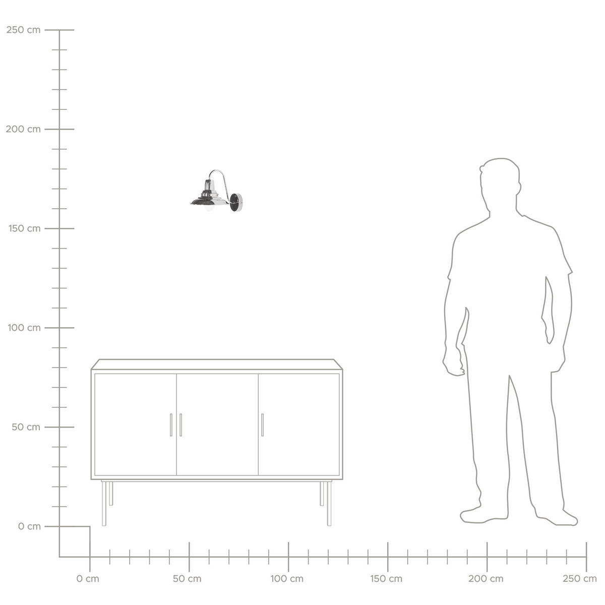 WANDLEUCHTE Luza 20/20/21 cm - Silberfarben, Metall (20/21/20cm) - Beliani