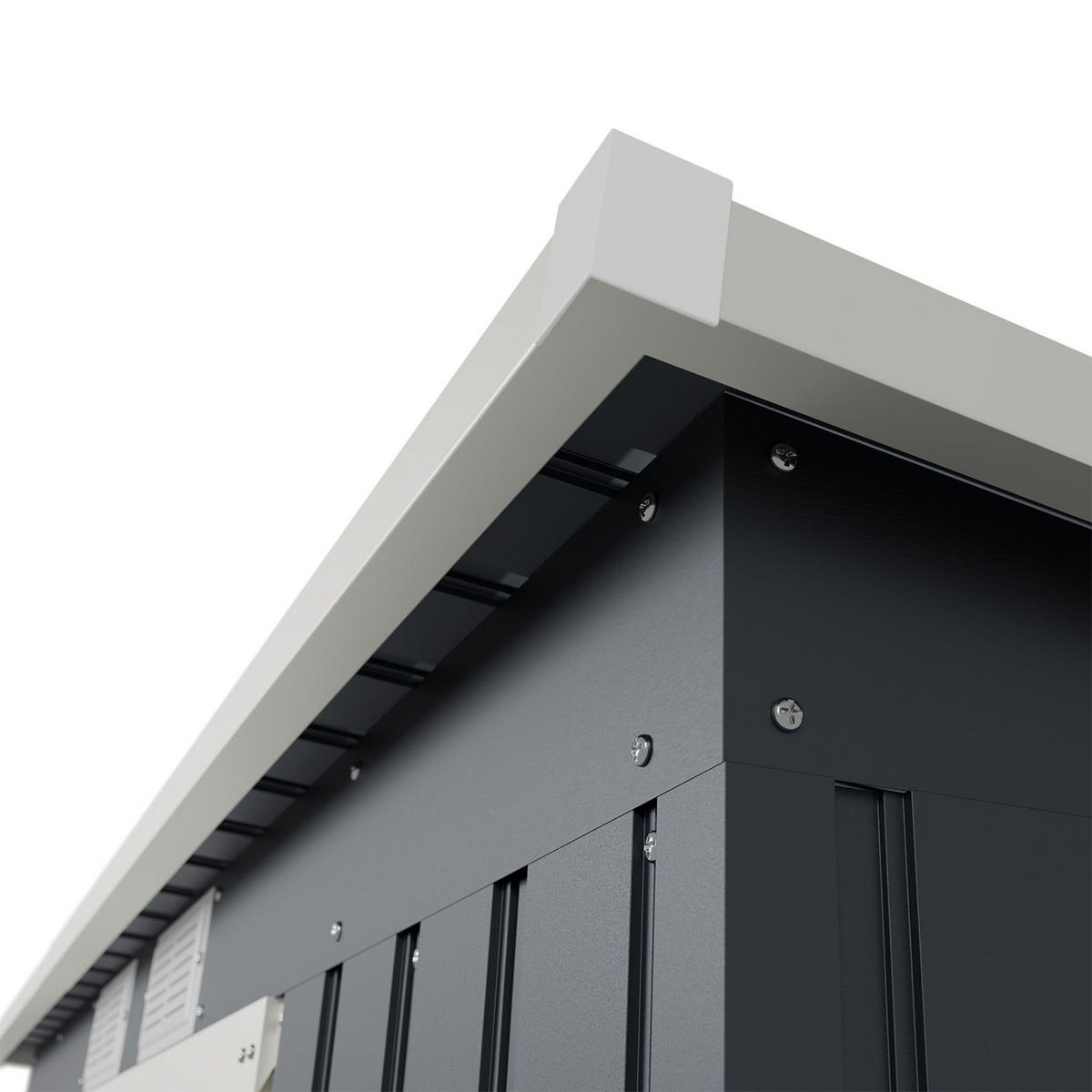 GERÄTESCHUPPEN M Anthrazit - Anthrazit, Metall (132/174/218cm) - Juskys