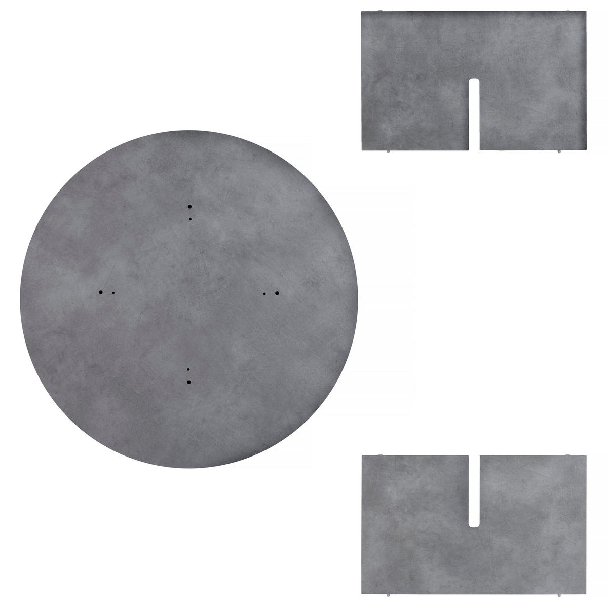 COUCHTISCH Rund, Laminatplatte 3cm, Mikrozement-Effekt, 80 cm - Grau, Holzwerkstoff (80/80/42cm) - RNT By Really Nice Things