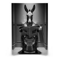 POSTER für Badezimmer WC ESEL mit Zeitung auf Toilette Abstraktion 20x30cm - Schwarz/Weiß, Papier (20/30/1cm) - Muralo