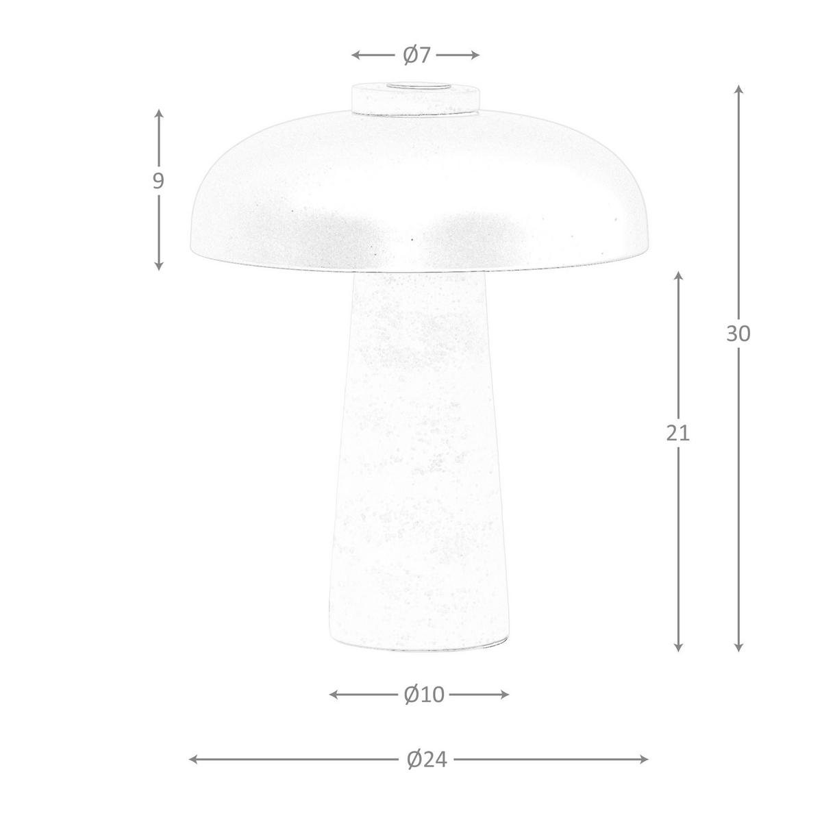 TISCHLEUCHTE aus schwarzem Stahl und Keramikmarmor Ø24/30 cm - Sahara, Keramik (24/24/30cm) - The Lumine