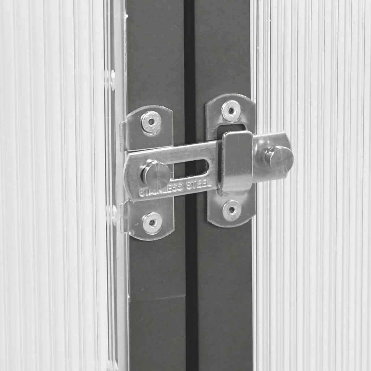 GEWÄCHSHAUS mit Fundamentrahmen 169/114/202 cm, aus Aluminium, Schwarz - Anthrazit, Metall (114/202/169cm) - vidaXL