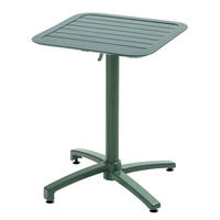 TERRASSENTISCH 70 X 70 cm, Dunkelgrünen - Grün, Metall (60/60/72cm) - Oviala