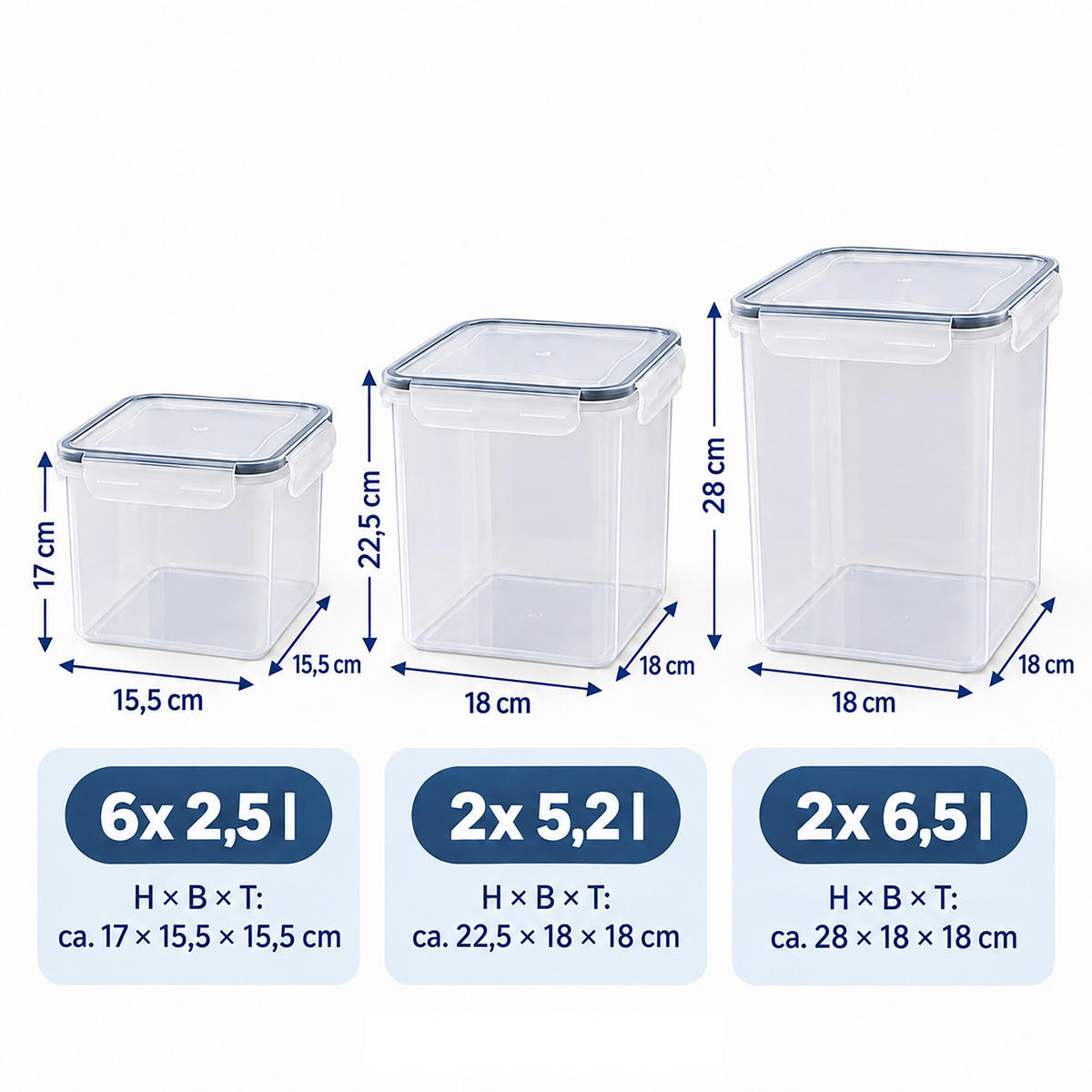 SPREMNICI Prozirni 10-dijelni-set plastika s klik zatvaračem - prozirno, plastika - Relaxdays
