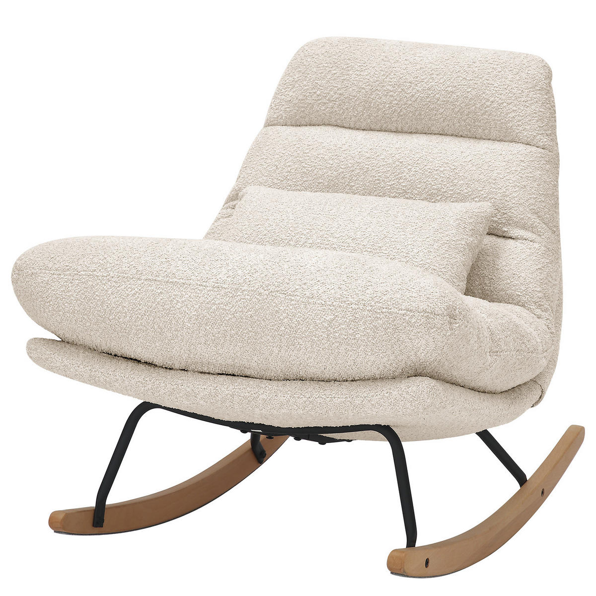 SCHAUKELSESSEL - Beige/Schwarz, Textil (82/83/89cm) - home24