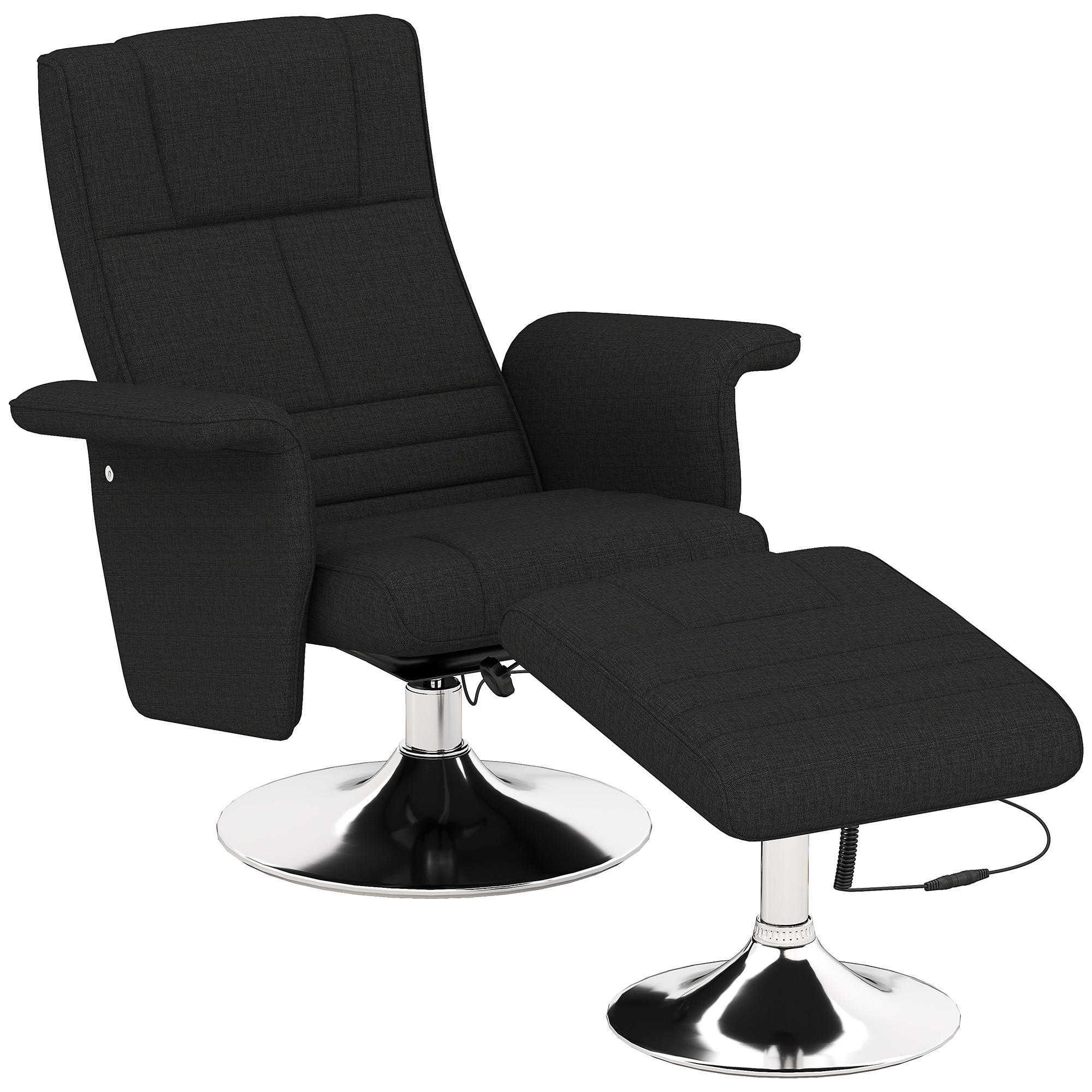 MASSAGESESSEL mit Fußhocker - Schwarz, Kunststoff (95/88/78cm) - HOMCOM