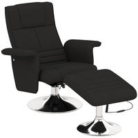 MASSAGESESSEL mit Fußhocker, elektrischer Relaxsessel mit Liegefunktion Schwarz - Schwarz, Textil/Metall (95/88/78cm) - HOMCOM