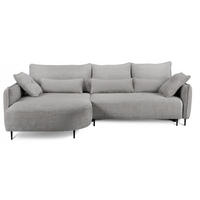 ECKSOFA Oblivio Grau Chenille - Schwarz/Grau, Textil/Metall (285/200cm) - Selsey
