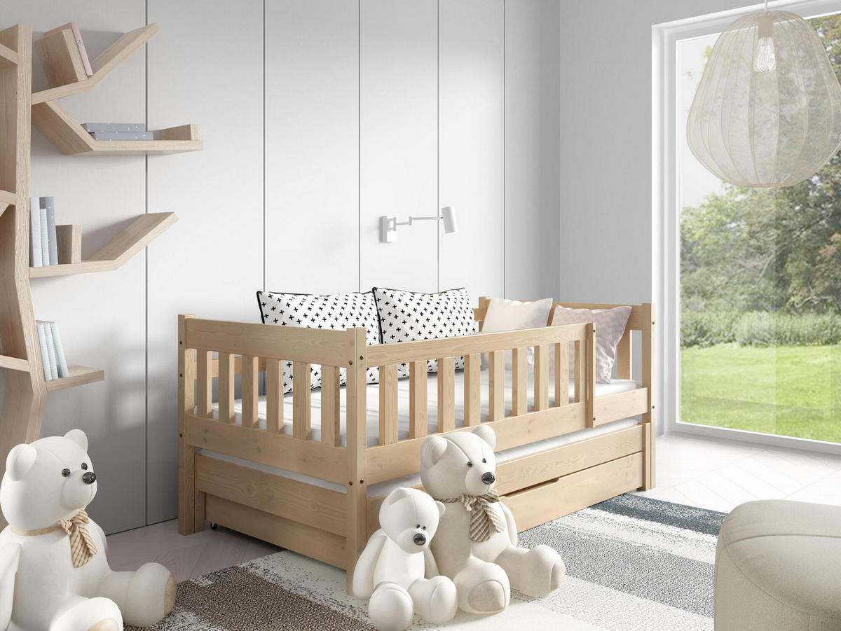 KINDERBETT NELA Beige 168x86x75 cm - Beige, Holz - FURNLUX