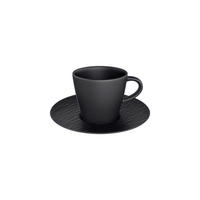 ESPRESSOTASSE MIT UNTERTASSE Manufacture Rock Glow schwarz 60 ml - Schwarz, Keramik (12.1/7.4/12.1cm) - Villeroy & Boch
