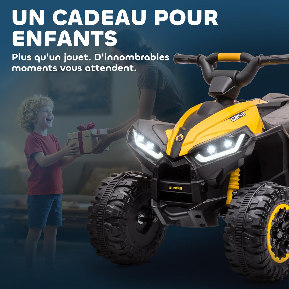 ELEKTRO-QUAD DE-13014 2 Geschwindigkeiten Gelb - Gelb, Kunststoff (83/53/55.5cm) - ComfortXL
