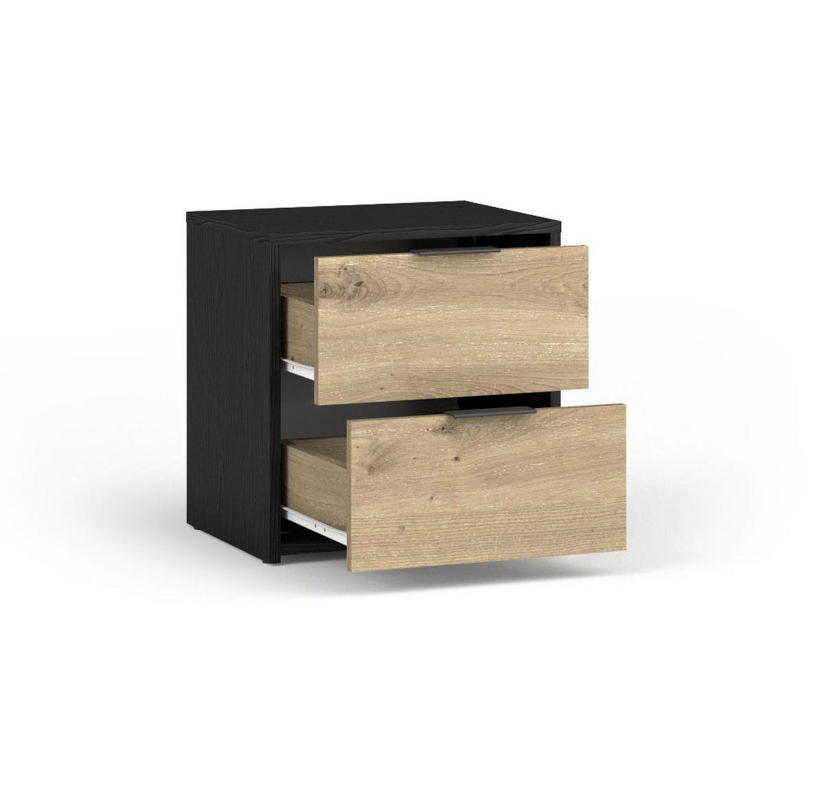 NACHTKONSOLE 2ER SET Upsala Upsala graphit / Eiche Artisan je 44 / 35 / 45cm - Eichefarben/Graphitfarben, Holz/Holzwerkstoff (44/45/35cm) - Feldmann-Wohnen