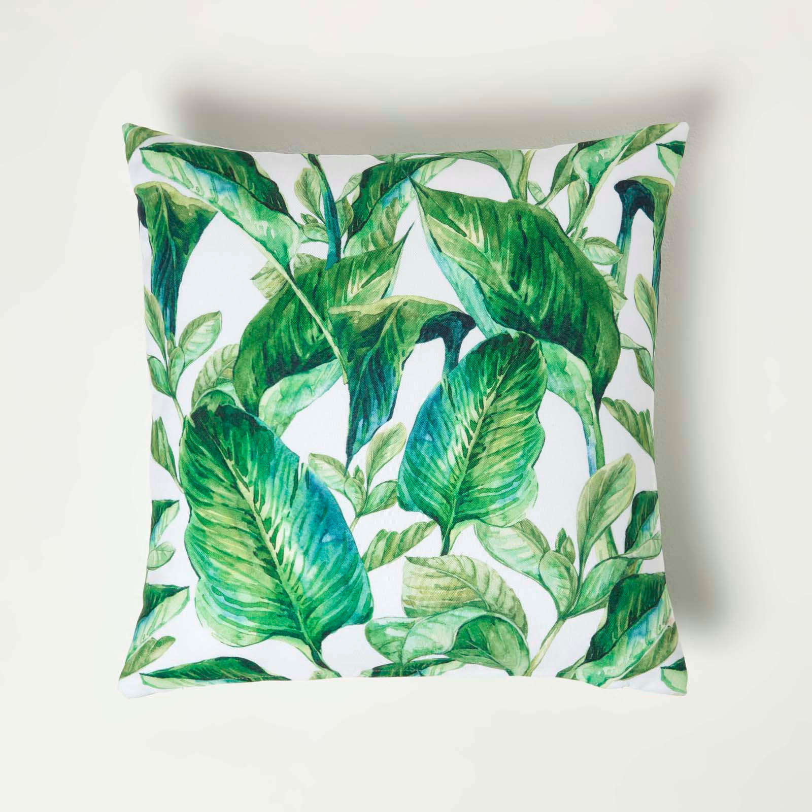 OUTDOOR-KISSEN 2er-Set 45/45 cm – Bananenblätter - Grün, Textil (45/45cm) - Homescapes