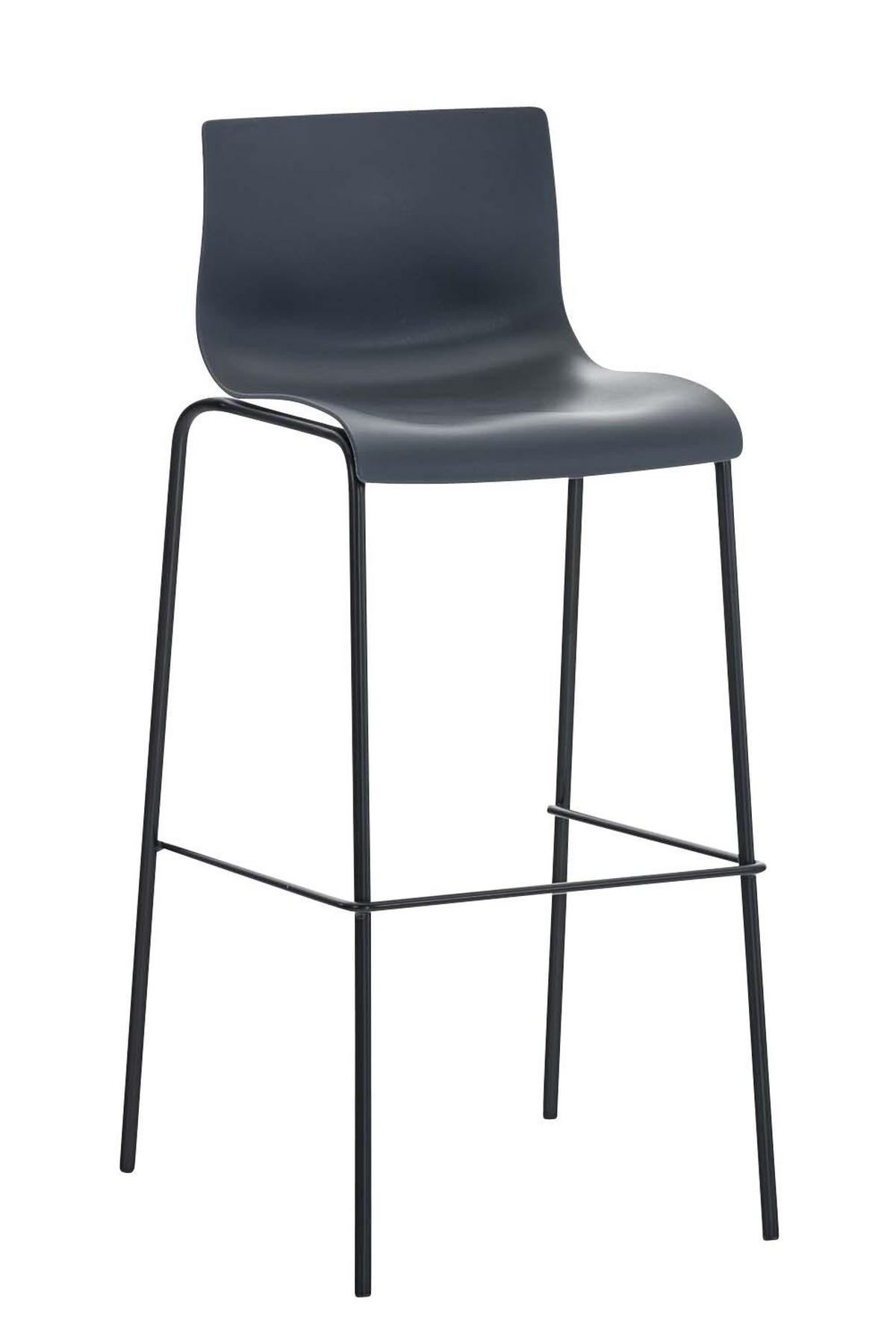 BARHOCKER Kunststoff Grau - Schwarz/Grau, Kunststoff/Metall (43/100/48cm) - CLP