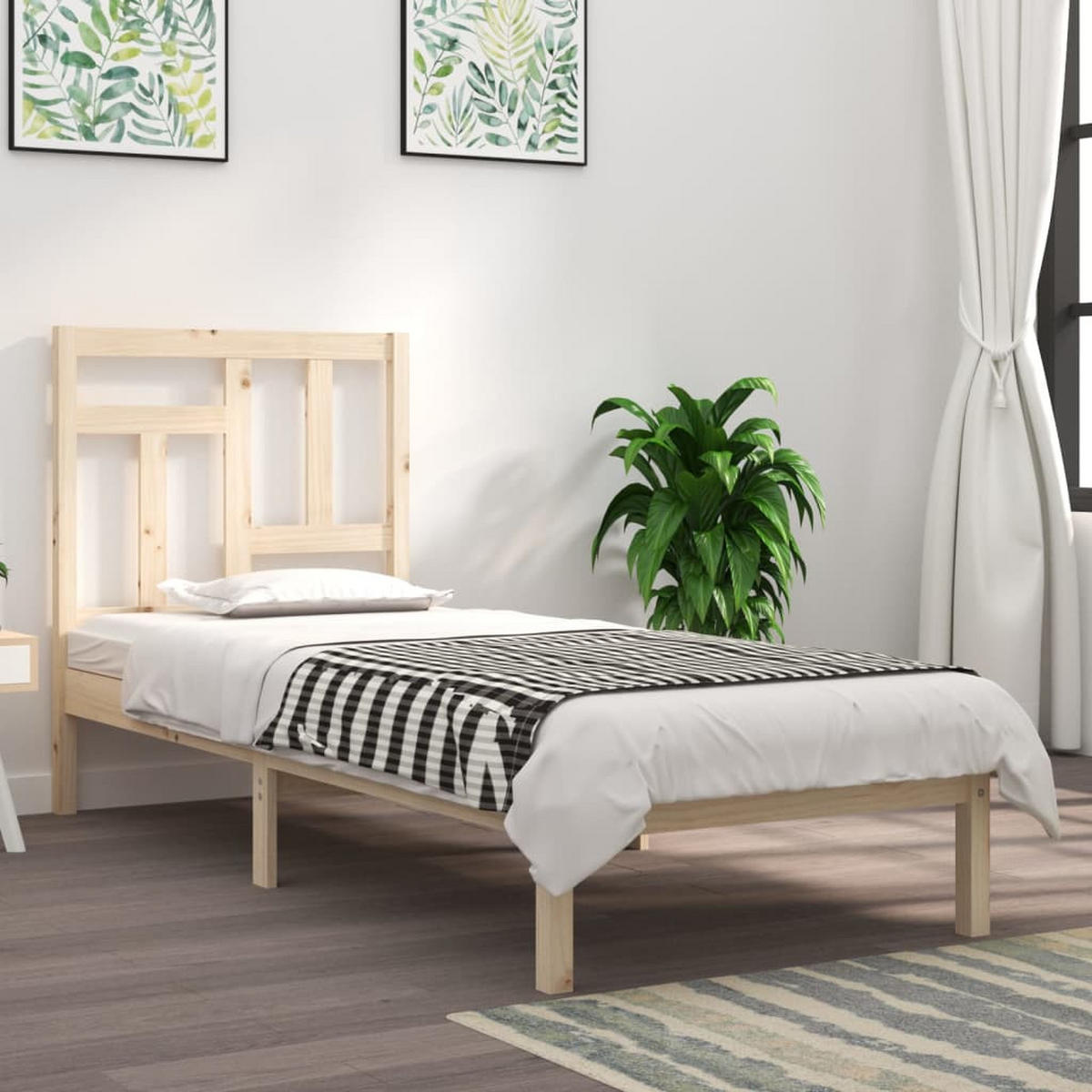 BETT Necaise 95.5/205.5 cm - Braun, Holz (90/200cm) - Nettlife