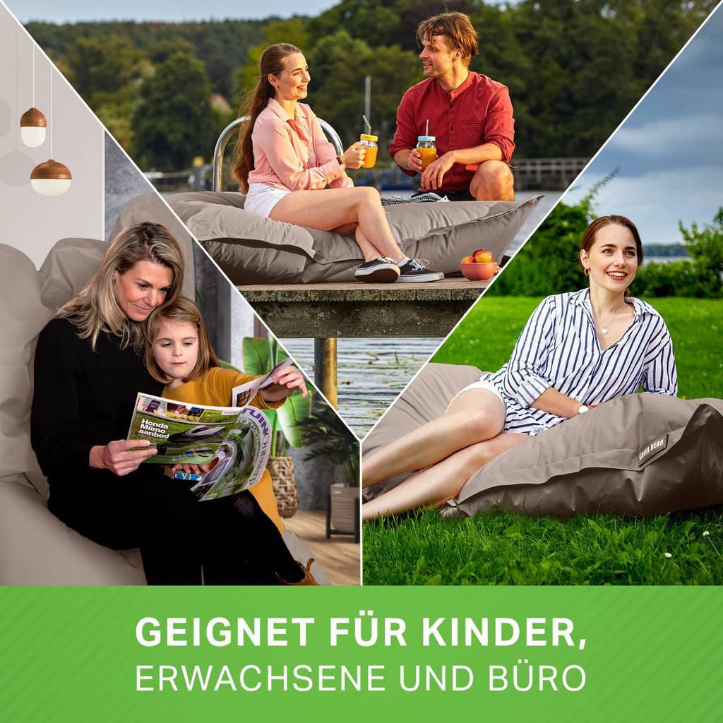 Thumbnail - Green Bean Riesen-Sitzsack, Braun, Textil, Füllung: Styroporkugeln, Rechteckig, 120x25x160 cm, Hergestellt in Deutschlan...