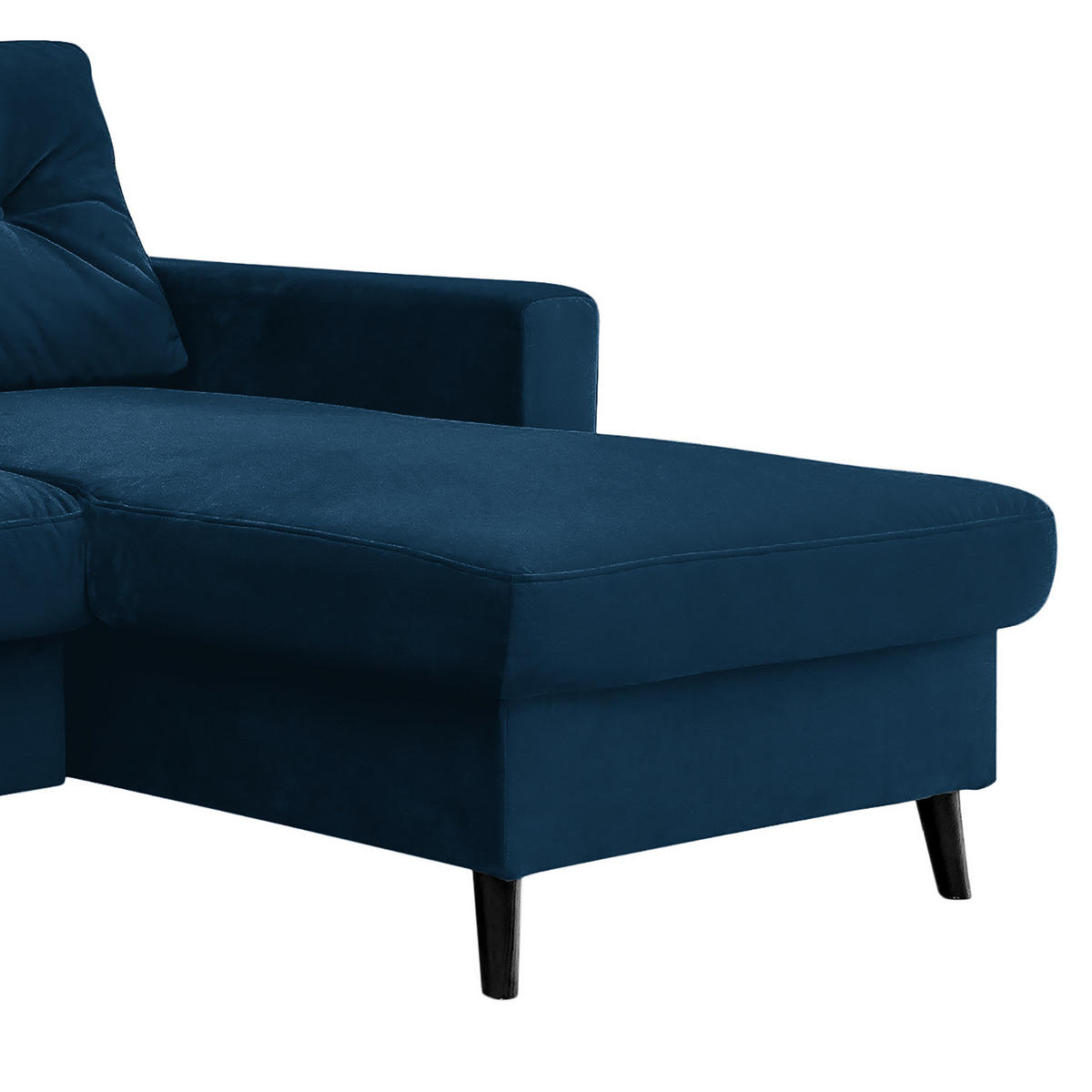 ECKSOFA mit Longchair - Petrol/Schwarz, Buchenholz/Textil (233/148cm) - home24