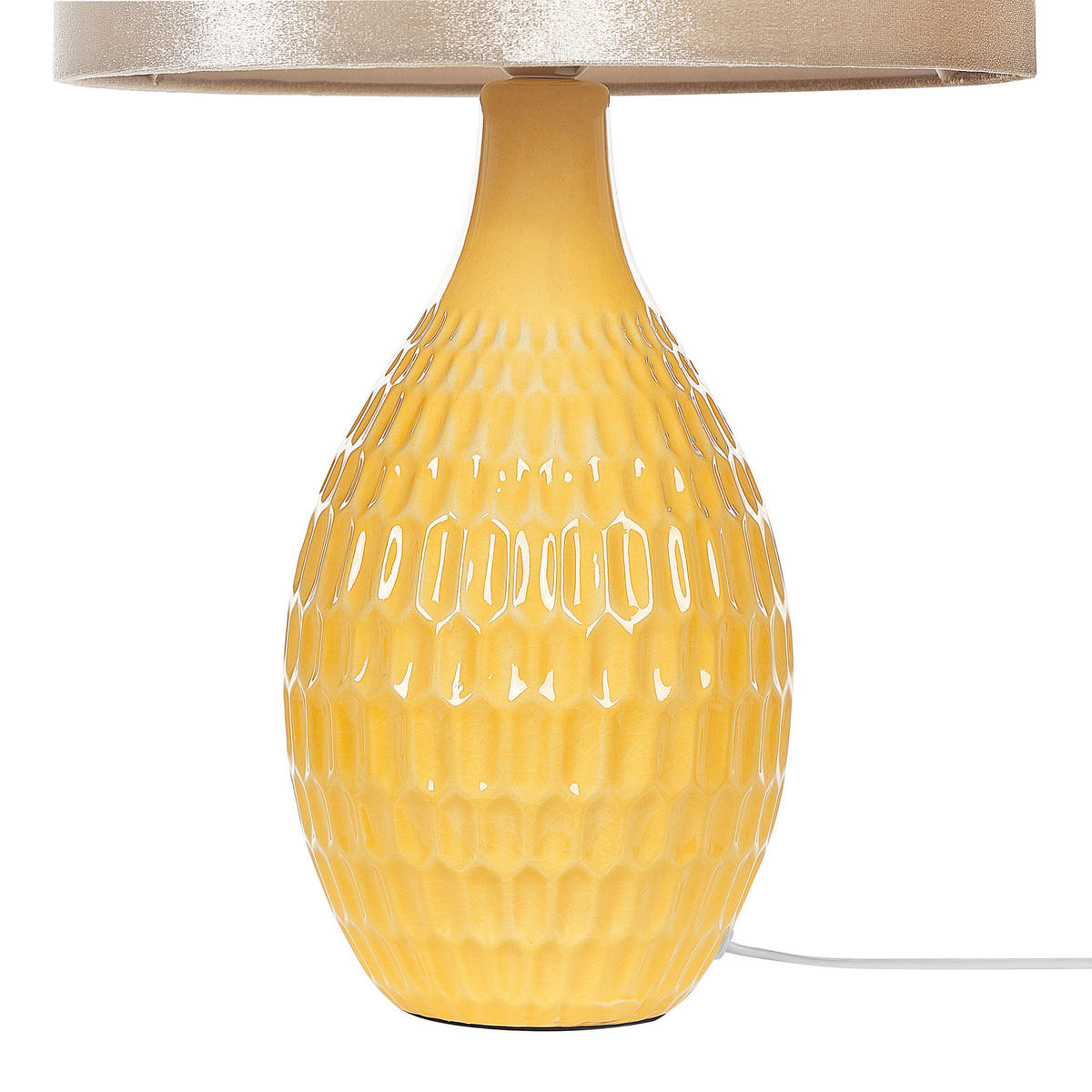 TISCHLAMPE Haddas 32/32/52 cm - Gelb, Keramik (32/32/52cm) - Beliani
