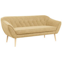 SOFA Pirs 3 Sitzer Strukture Gelb - Gelb/Braun, Holz/Textil (180/75/74cm) - MKS