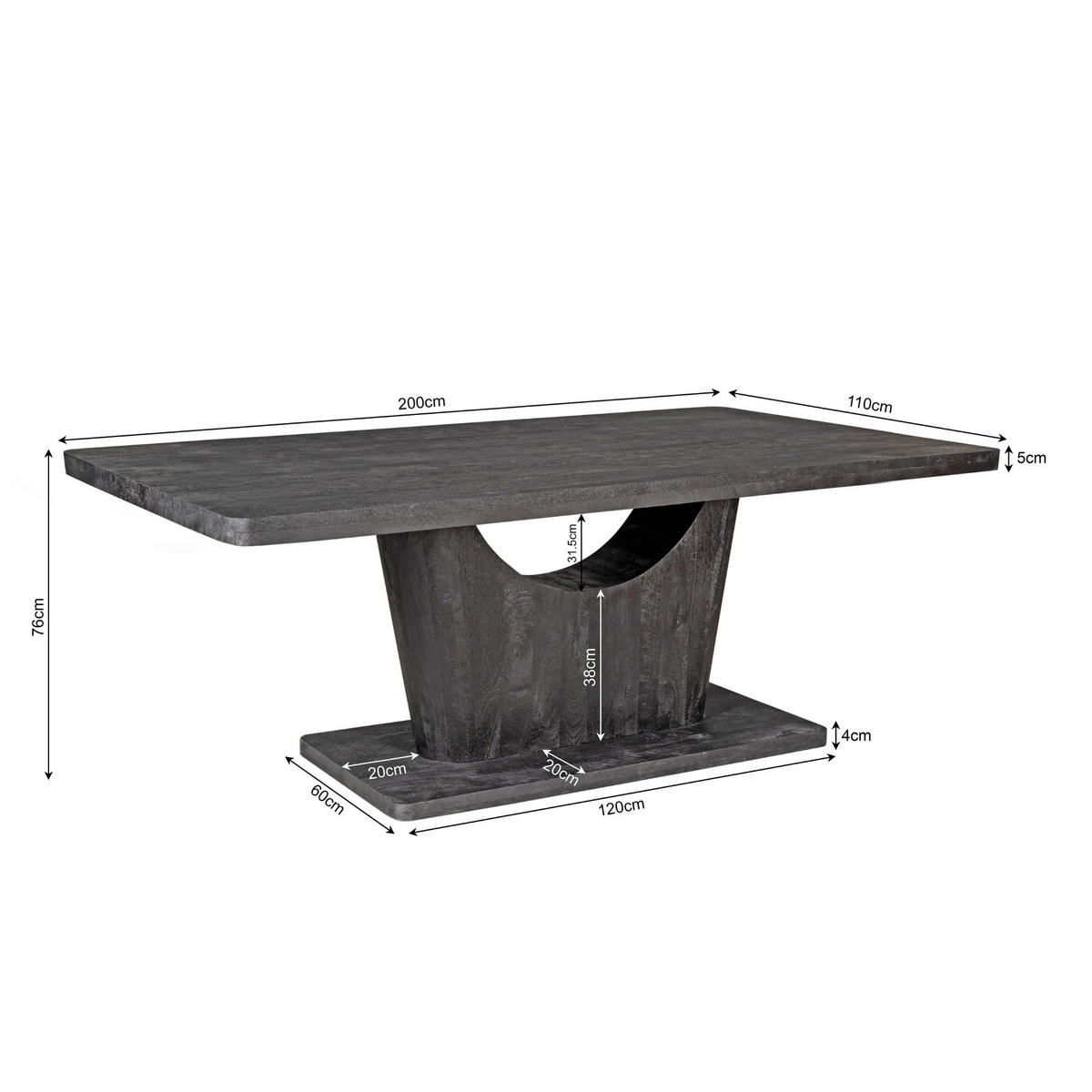 ESSTISCH Voco Braun 110/200/76 cm - Braun, Holz (110/200/76cm) - Starfurn