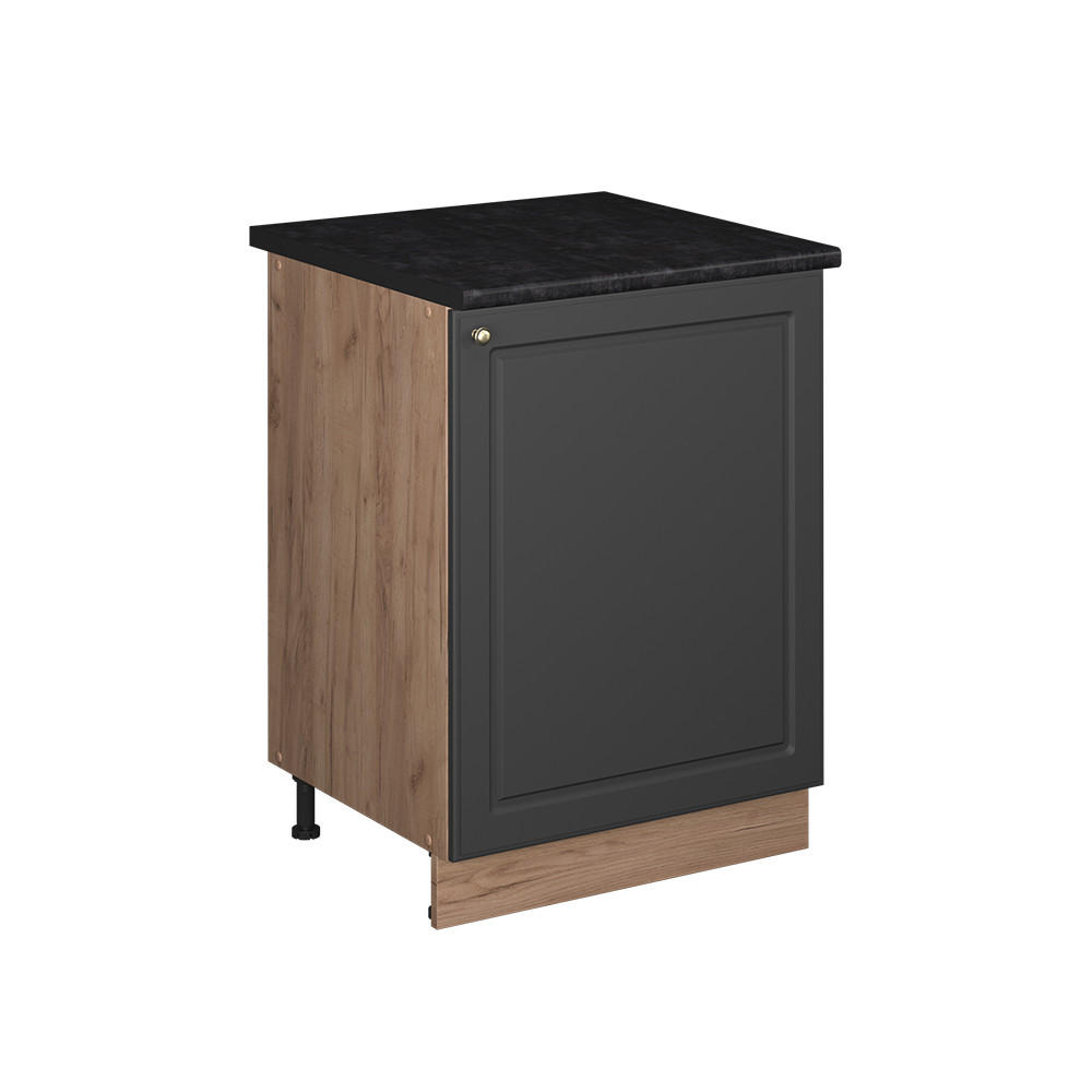 SPÜLENUNTERSCHRANK Fame-Line, Anthrazit-Gold Landhaus/Goldkraft Eiche, 60 cm - Honigeiche/Anthrazit, Holzwerkstoff (60/82/60cm) - Vicco
