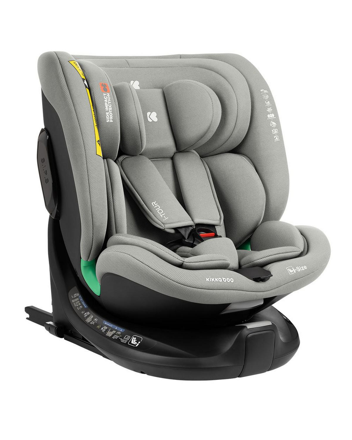 KINDERSITZ i-Tour i-Size hellgrau (40-150 cm) Gruppe 0+/1/2/3, Isofix, drehbar - Hellgrau/Grau, Kunststoff (44/56/50cm) - Kikka boo