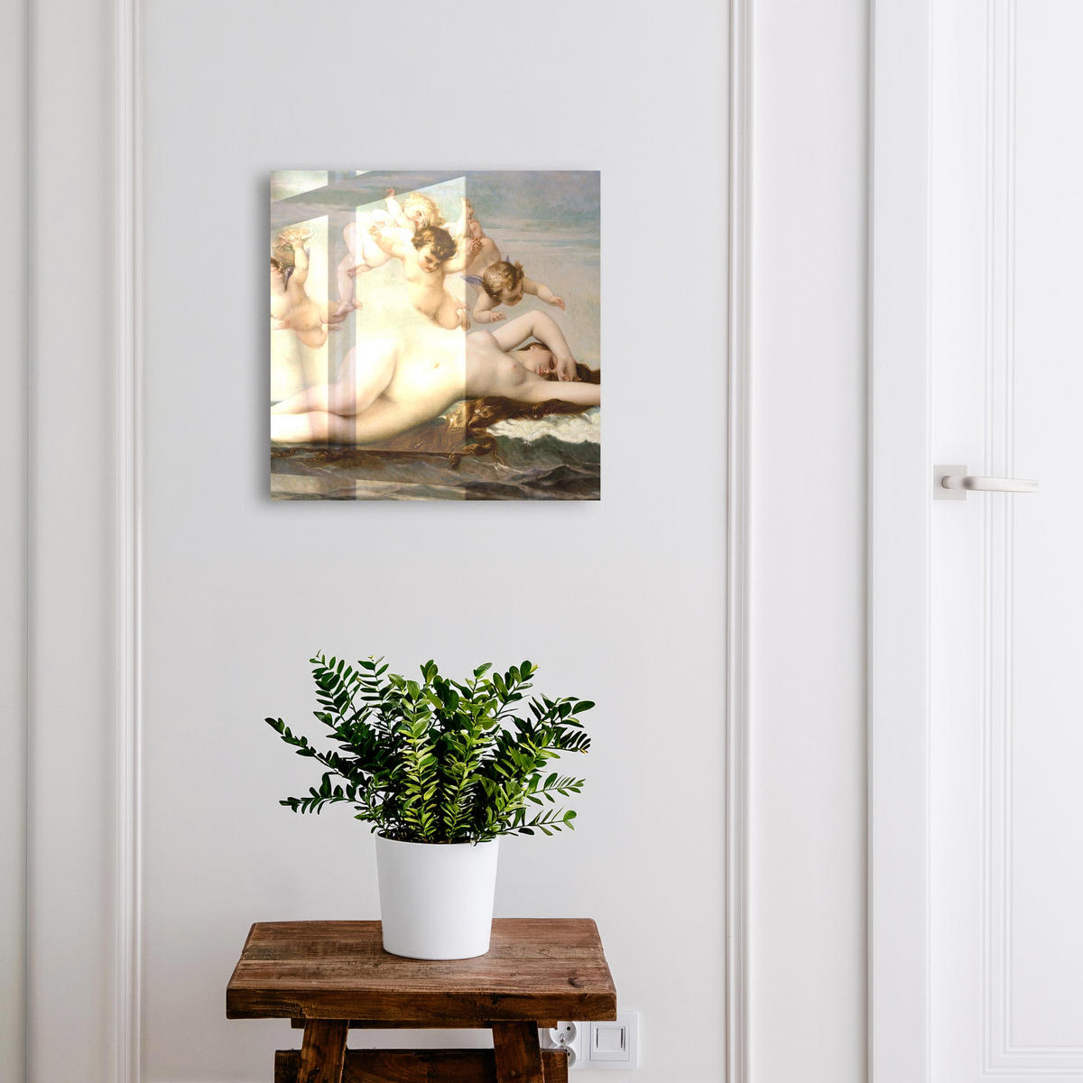 SCHLÜSSELBOX Schwarz 30x30 cm- Türöffnung nach rechts - Die Geburt der Venus von Alexander Cabanel - Beige, Metall (30/30/5cm) - TULUP
