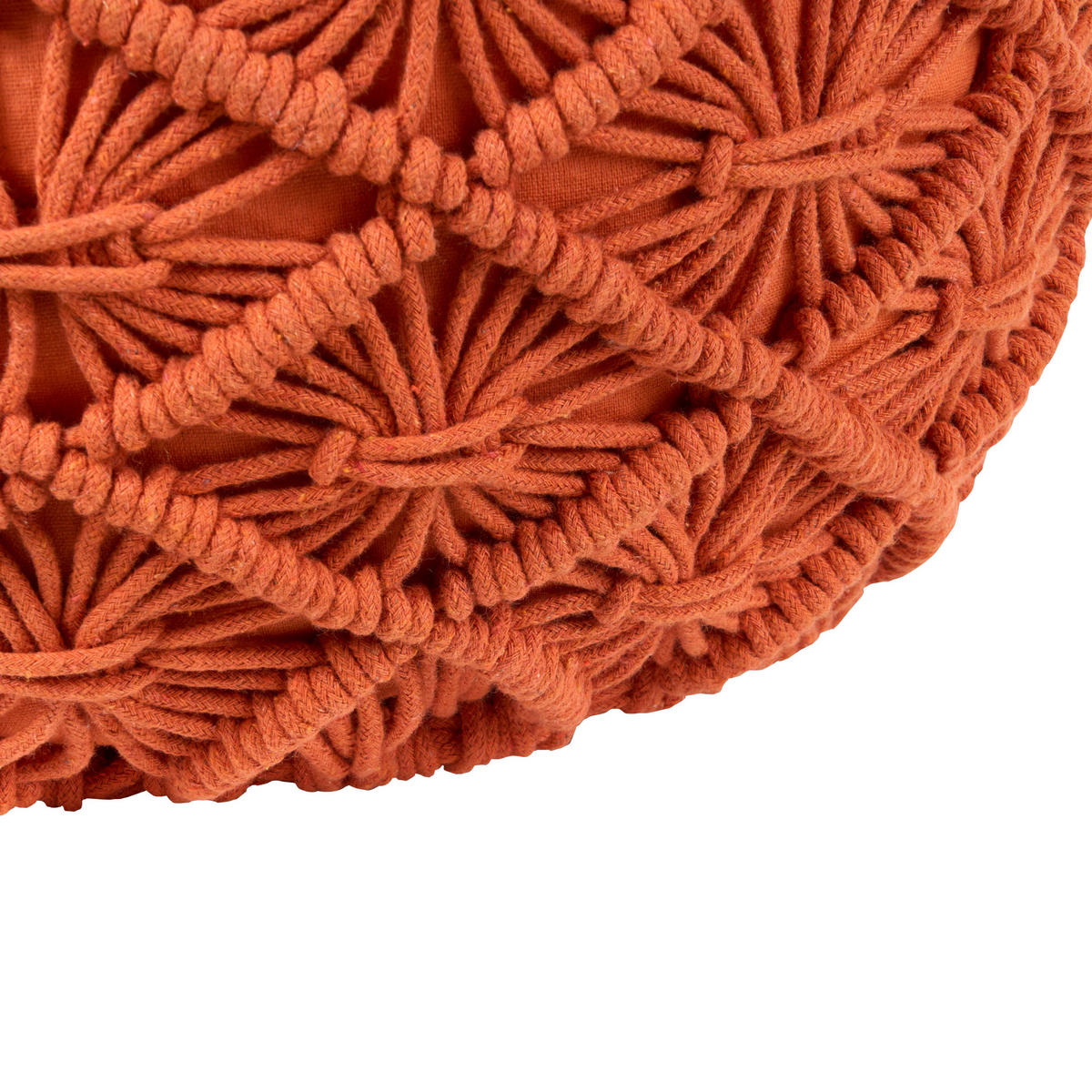 POUF Berkane 40/40/40 cm - Orange, Naturmaterialien/Textil (40/40/40cm) - Beliani