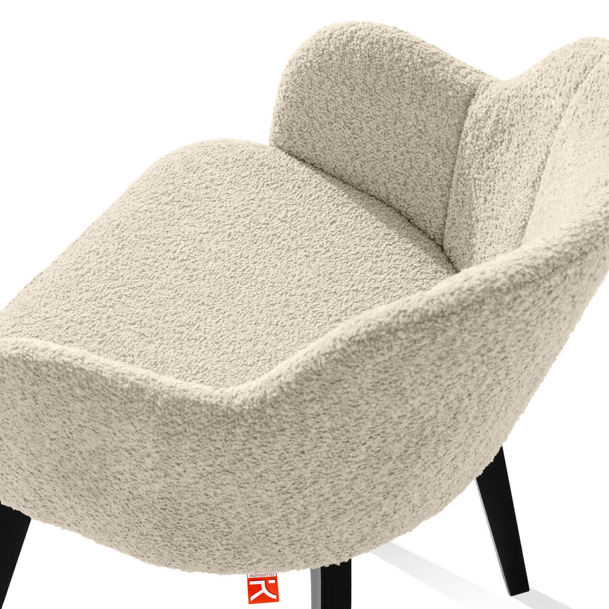POLSTERSTUHL LONIS Esszimmerstühle 2er Set - Beige/Schwarz, Holz/Textil (55/82/54cm) - KONSIMO®
