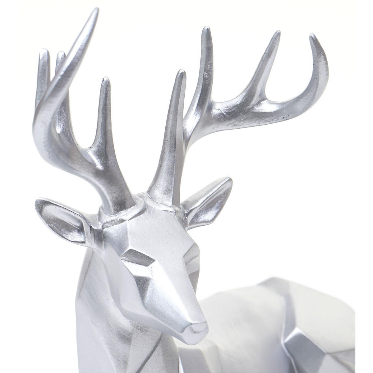 DEKO FIGUR HIRSCH Silber - Silberfarben, Stein (33/30/15cm) - MCW
