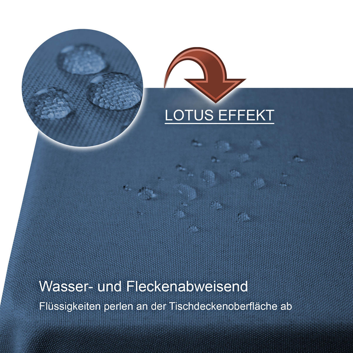 TISCHDECKE Leinenoptik 110/160 cm eckig Blau - Blau, Textil (110/160cm) - TiborTex