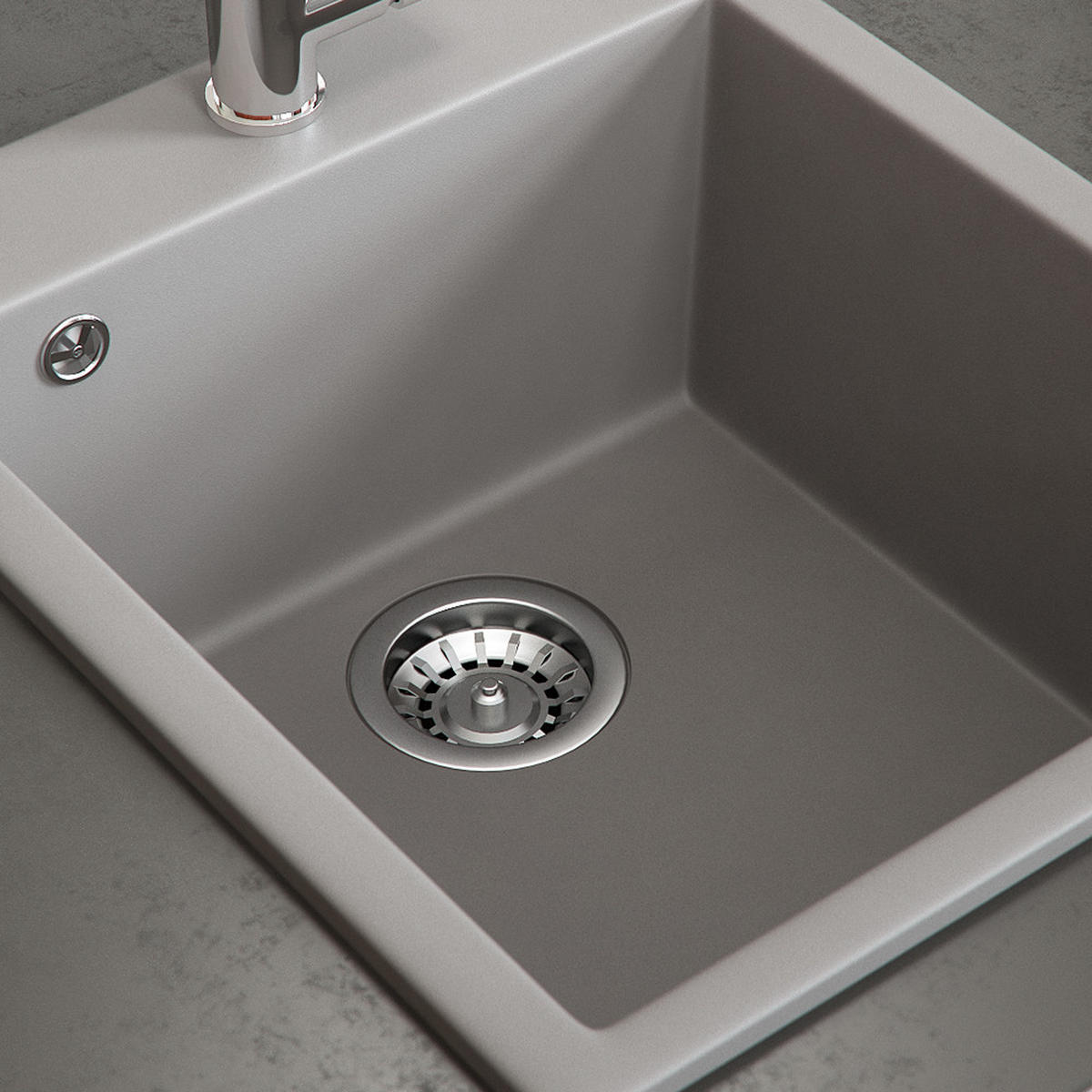 SPÜLBECKEN Venice Beton 42.5 x 50 cm - Schieferfarben, Keramik (42.5/20/50cm) - Bergstroem