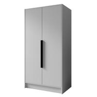 SCHRANK Weiß ORTO 100 g Glatt Ohne Spiegel Mit Schwarzen Griffen - Schwarz/Weiß, Holzwerkstoff (102/200/51cm) - Sepro Meble