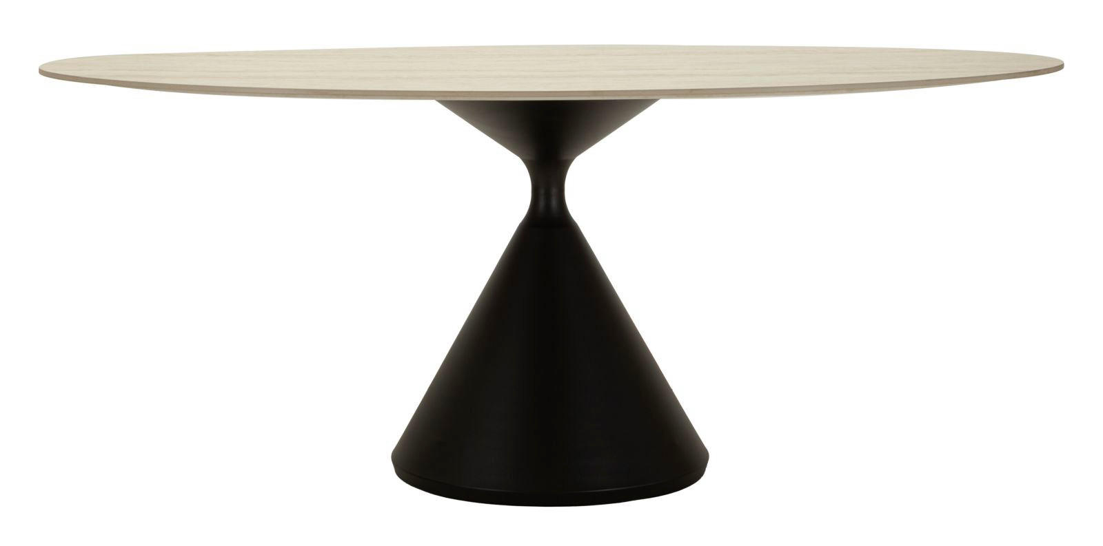 ESSTISCH Space, cremefarben und schwarz, MDF und Eisen, 180 x 90 x 73 cm - Creme/Schwarz, Holzwerkstoff/Metall (90/180/73cm) - Mauro Ferretti