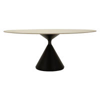 ESSTISCH Space, cremefarben und schwarz, MDF und Eisen, 180 x 90 x 73 cm - Creme/Schwarz, Holzwerkstoff/Metall (90/180/73cm) - Mauro Ferretti