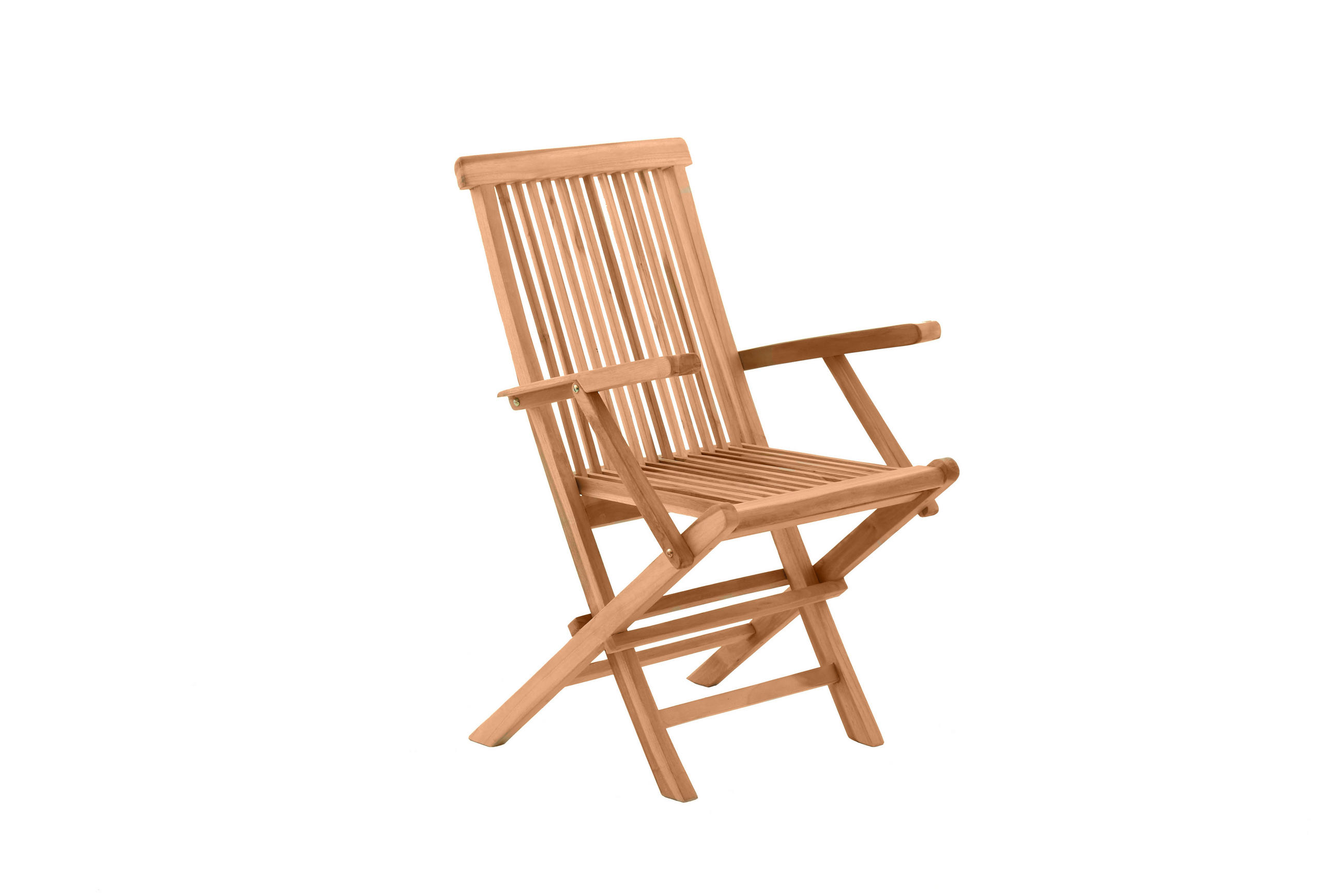 GARTENSESSEL Teaka mit Armlehnen, 2er-Set,Teakholz, klappbar - Naturfarben, Holz (55.5/89/51cm) - TPFGarden