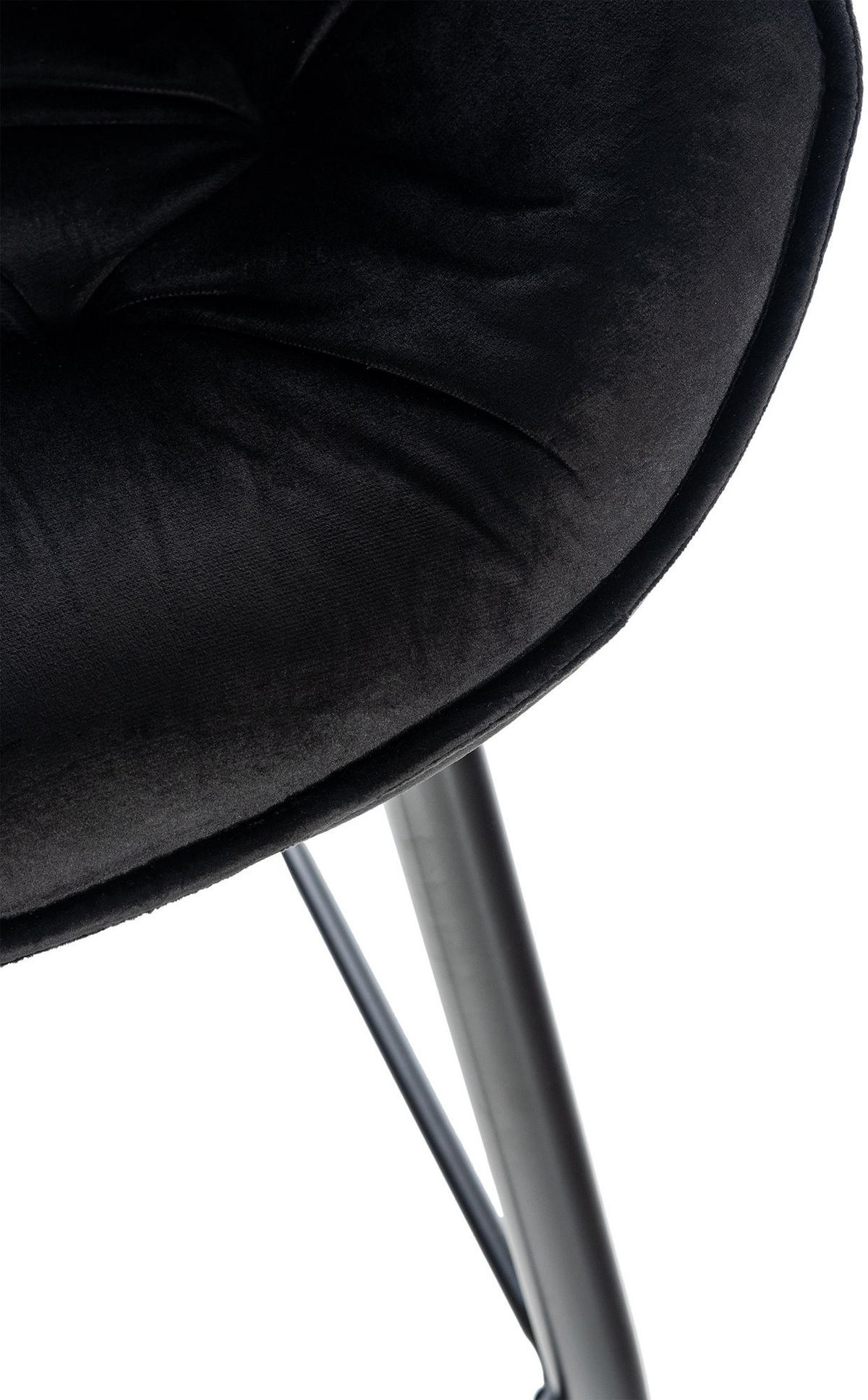 BARHOCKER Samt schwarz - Schwarz, Textil/Metall (54/103/57.5cm) - CLP