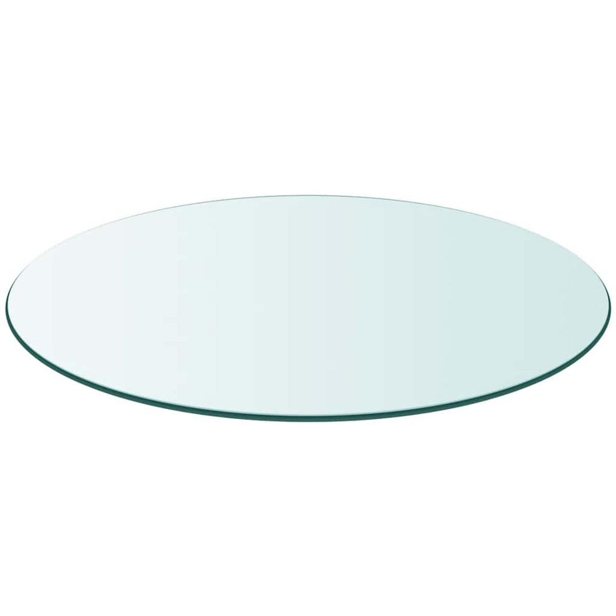 TISCHPLATTE Aus Gehärtetem Glas Rund 600 Mm - Transparent, Glas (60/60/0.8cm) - vidaXL