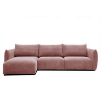 ECKSOFA TAUER 5-Sitzer, altrosa - Schwarz/Altrosa, Holzwerkstoff/Kunststoff (173/294cm) - Courtois Laville