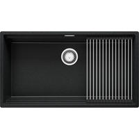 UNTERBAUSPÜLE GRANIT Praga, 2-er set Anthrazit 86/47 cm 1 Becken + Ablauf-Set + Aufrollbare Abtropffläche ab 90er Unterschrank - Chromfarben/Anthrazit, Kunststoff (86/20/47cm) - Primagran