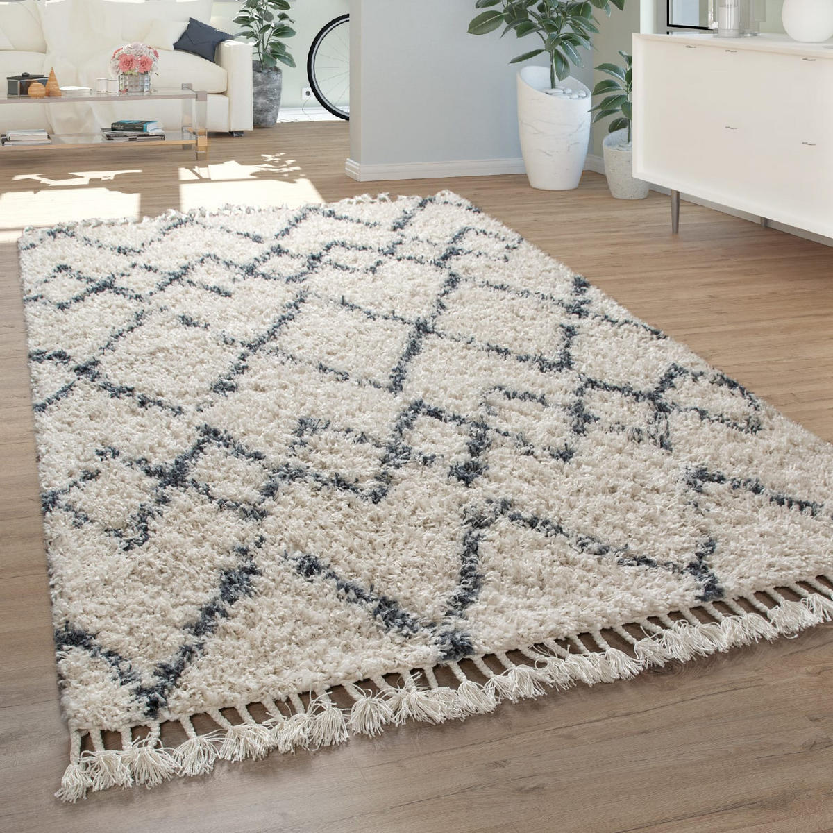 HOCHFLORTEPPICH 60/100 cm Nador 757 - Creme, Kunststoff (60/100cm) - Paco Home