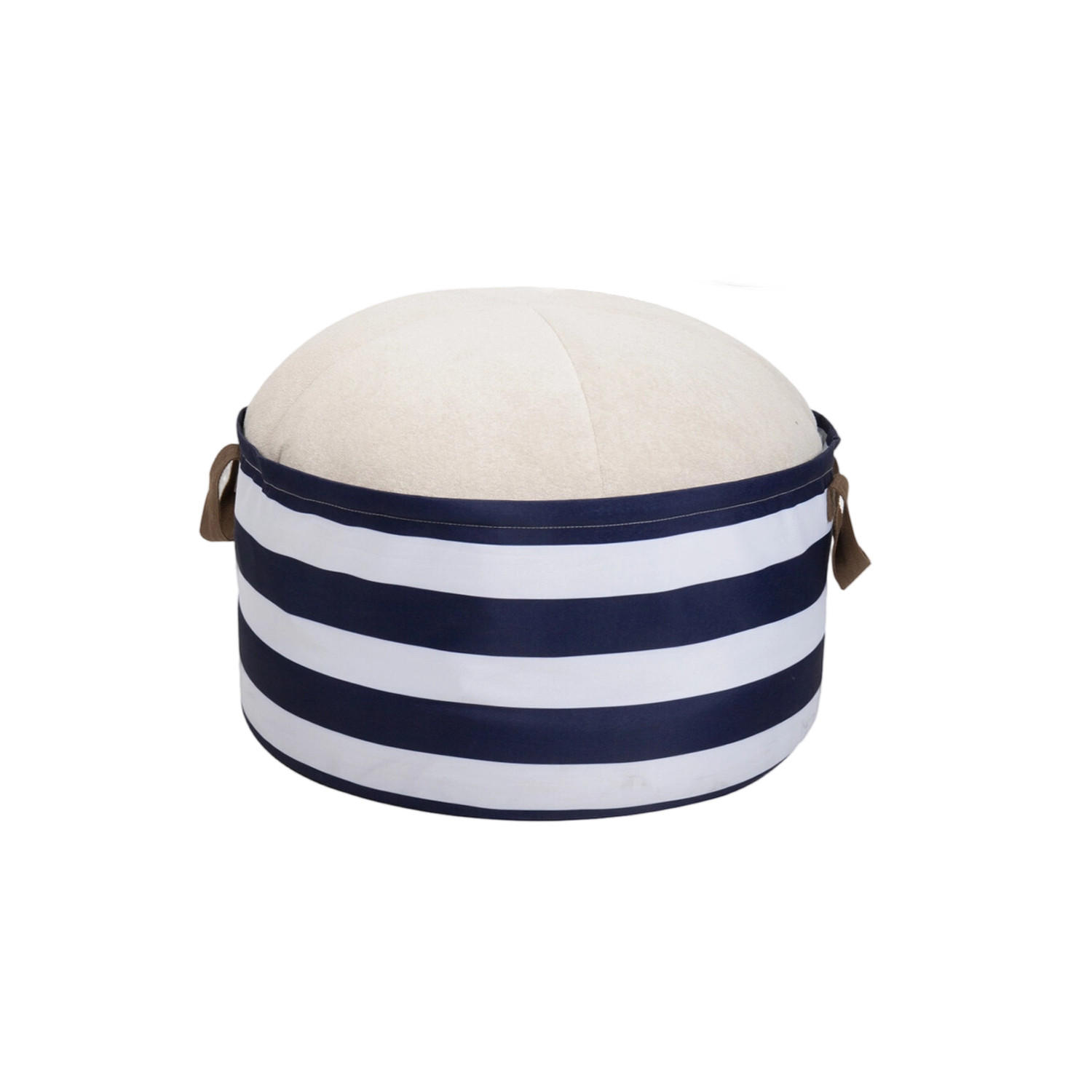 POUF mit Stauraum Cord - Blau/Weiß, Textil (54/26/54cm) - Vercart