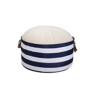 POUF mit Stauraum Cord - Blau/Weiß, Textil (54/26/54cm) - Vercart
