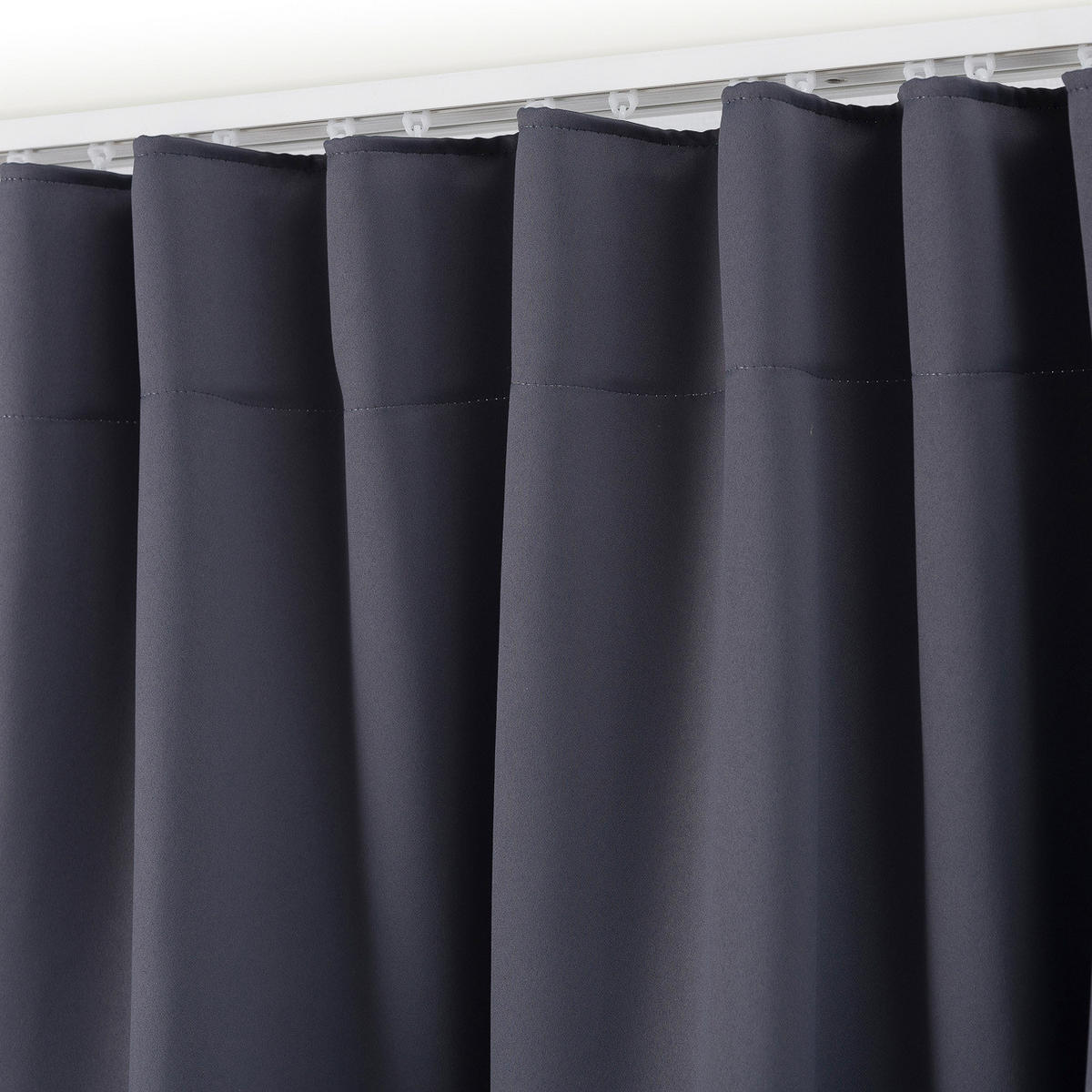 VERDUNKELUNGSVORHANG mit Schlaufenband 140x280 cm dunkelgrau - Dunkelgrau, Textil (140/280/1cm) - Dekoria