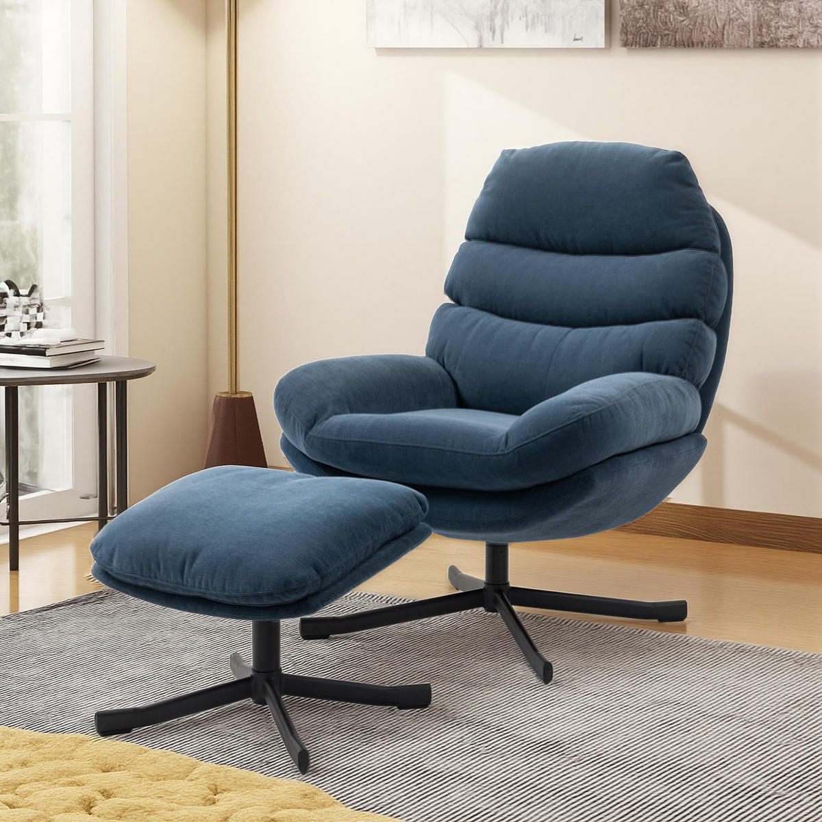 SESSEL Blau 93.0/78.0/100.0cm - Blau, Textil (78/100/93cm)