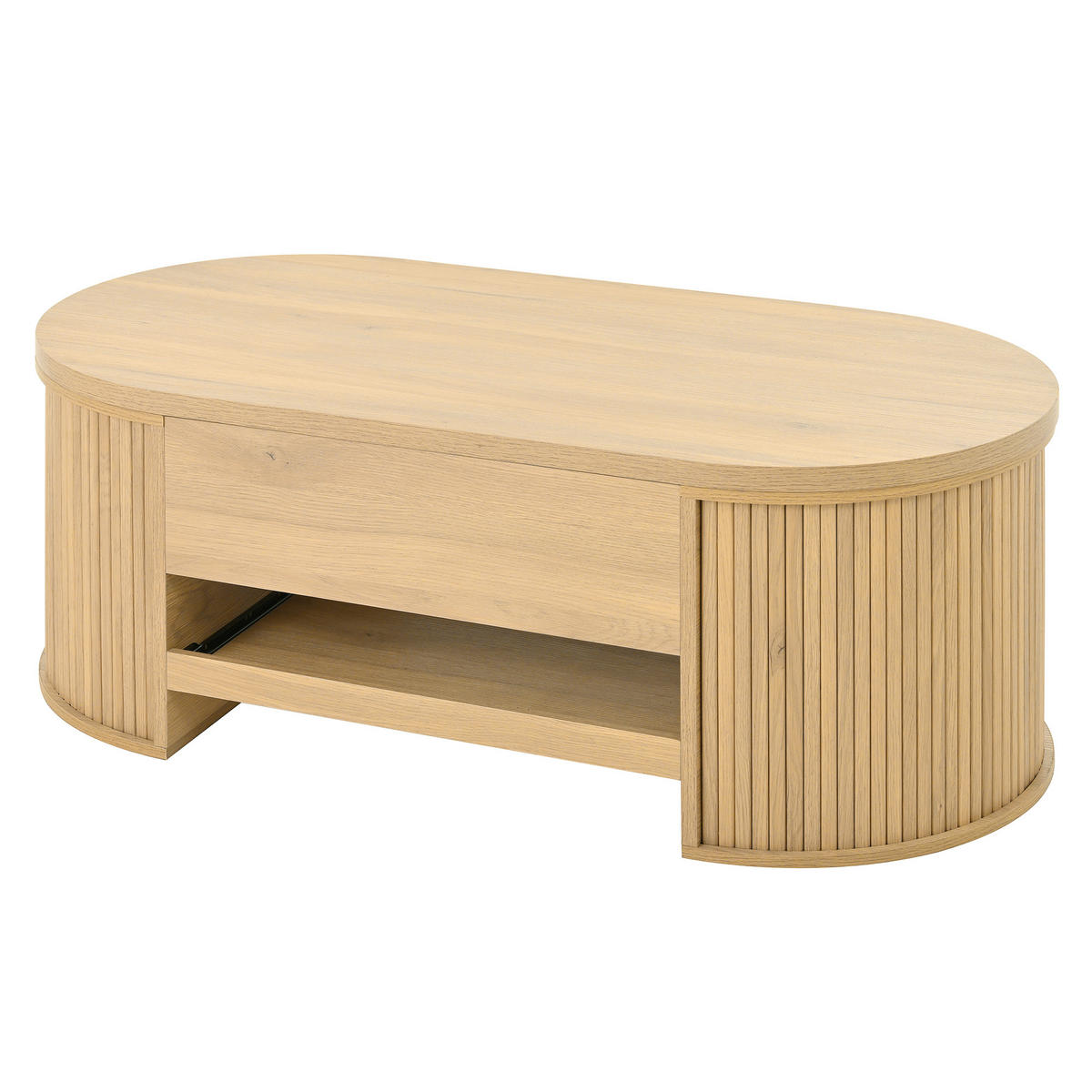 COUCHTISCH Naturfarben 110/55,5/40 cm höhenverstellbar - Naturfarben, Holzwerkstoff (55.5/110/40cm) - PANGIVO