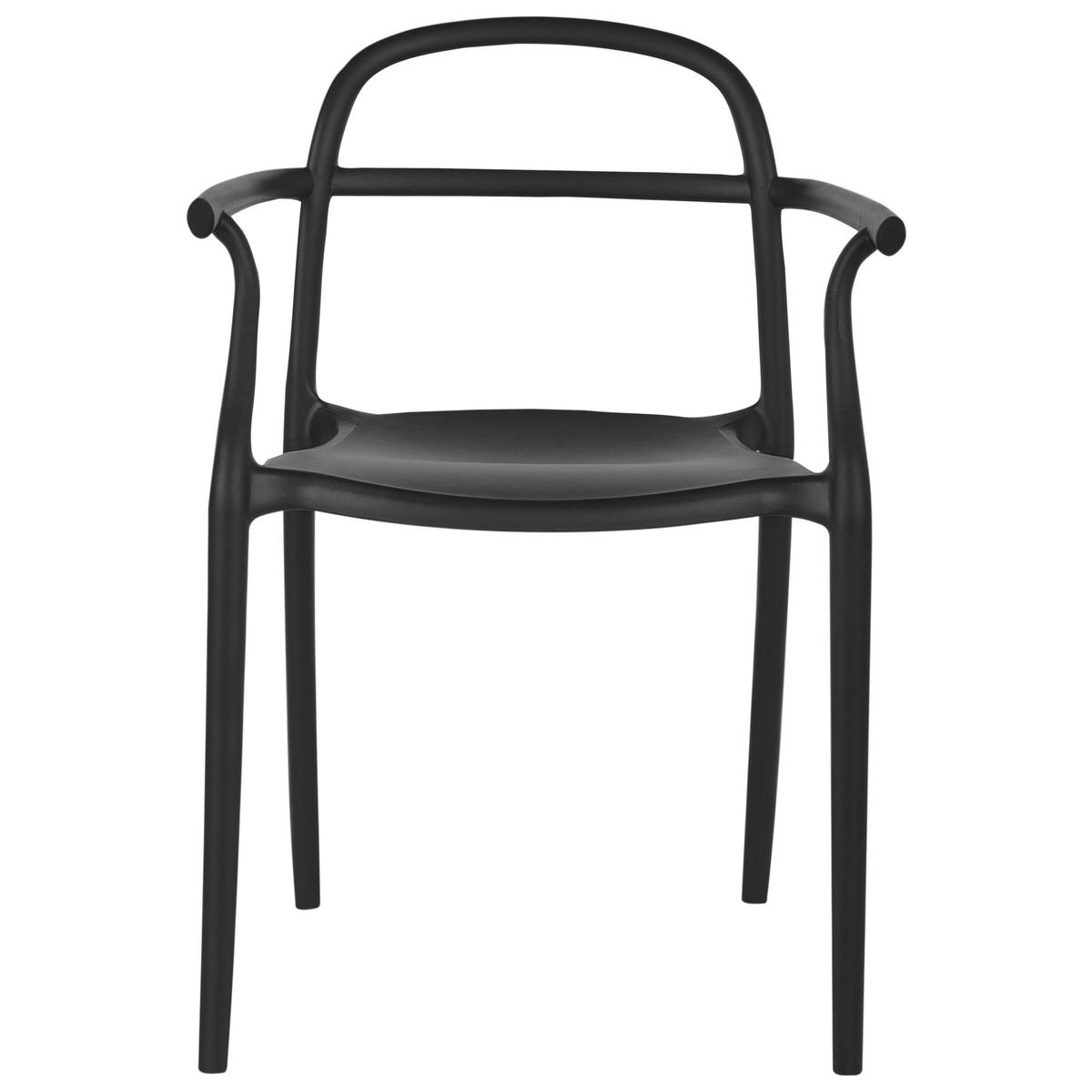 GARTENSTUHL 2er-Set Schwarz Vidor - Schwarz, Kunststoff (53/81/51cm) - Beliani