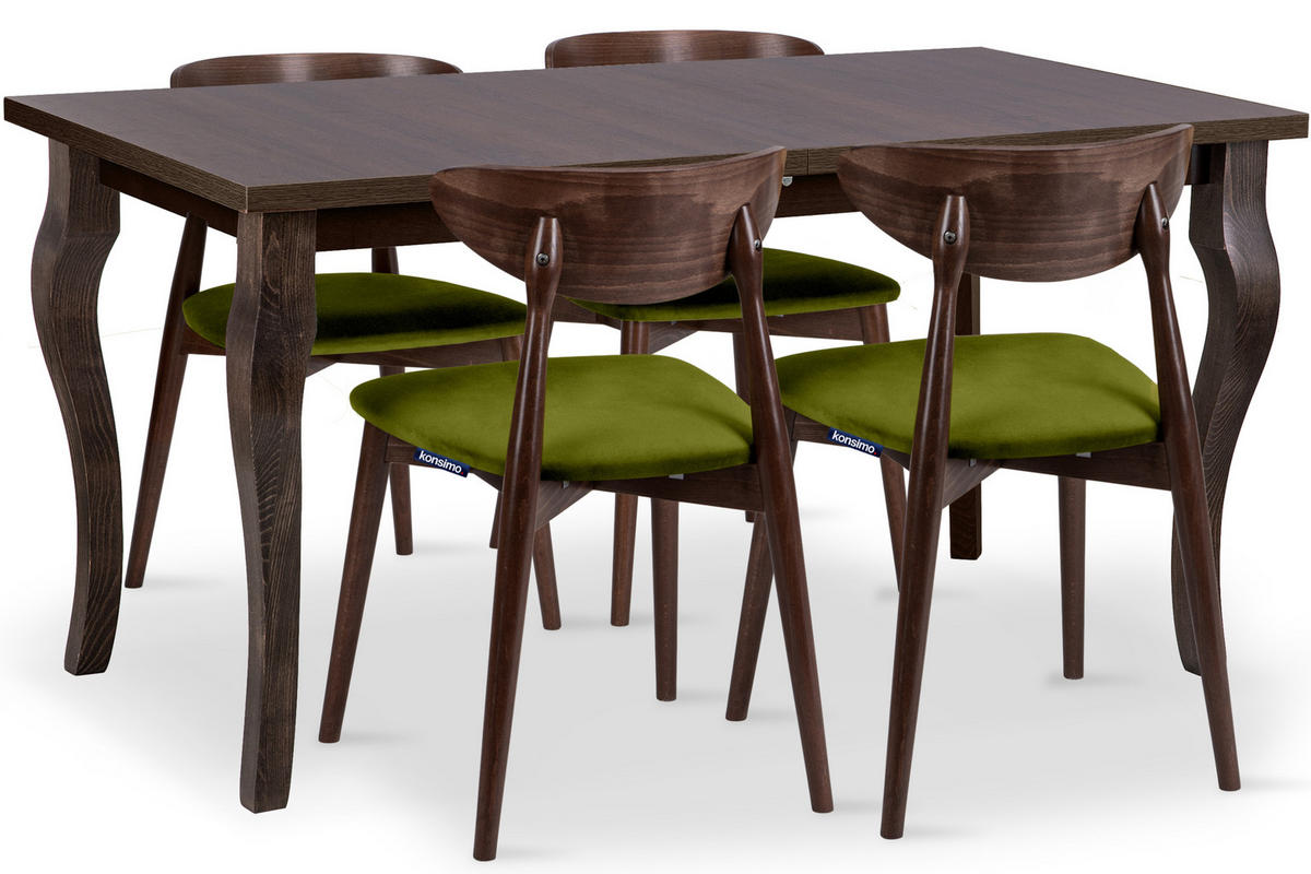 ESSTISCH CABIO ausziehbar bis 190cm, Walnuss dunkel - Walnussfarben, Holz (150/77/80cm) - KONSIMO®