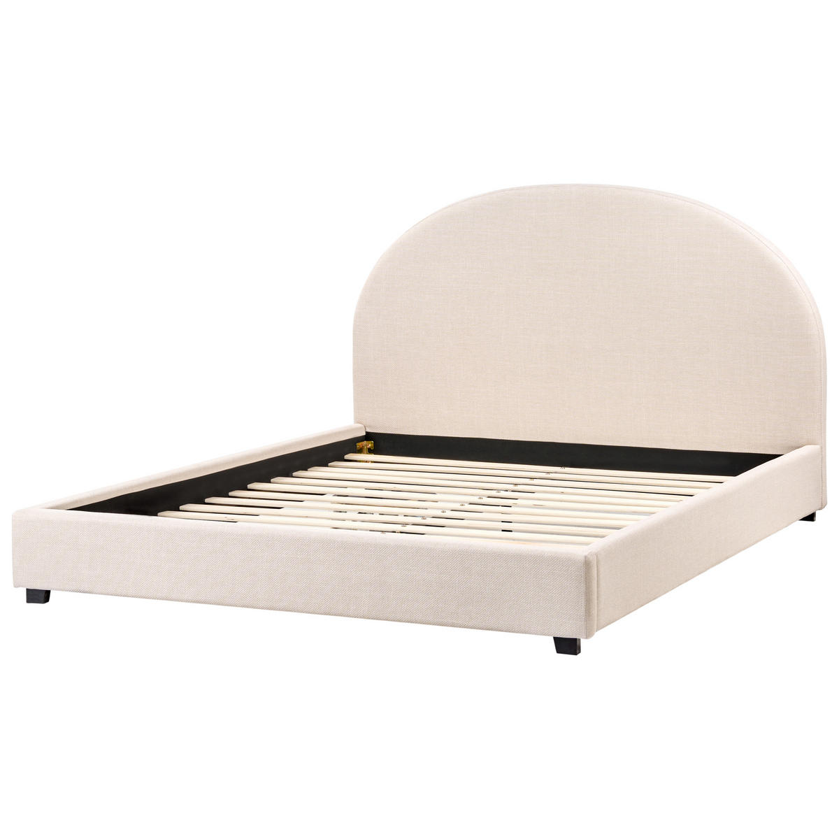 BETT mit Lattenrost 160/200 cm Hellbeige Vaucluse - Beige, Textil (160/200cm) - Beliani